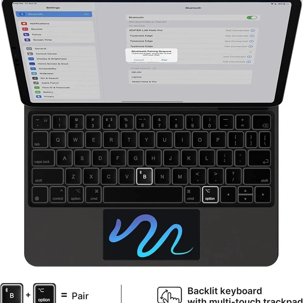 typecase Edge Slim Magnetic keyboard Case for iPad 10th Generation 10.9 open box